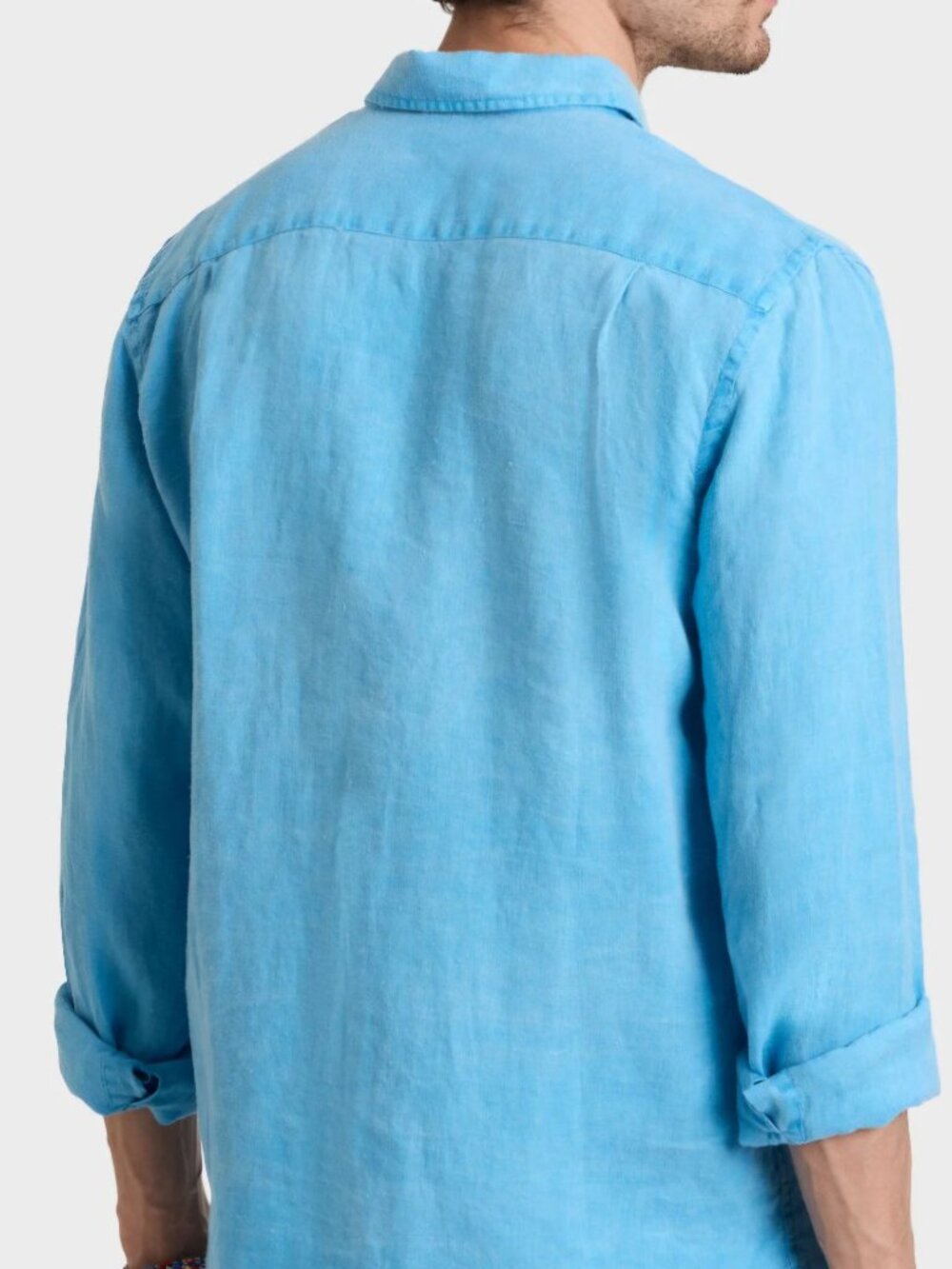 DEA made in Italy mens blue linen Long sleeve shirt 2X